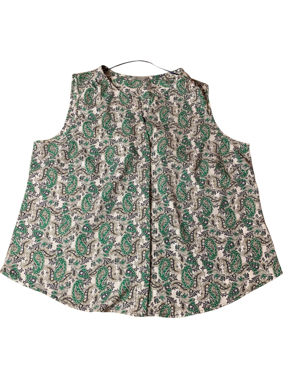 Dalia Sleeveless Paisley Print Blouse | Green & Black | Size 2X (UK 22/24)
